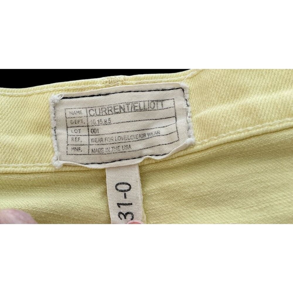 Current Elliott Light Lemon Cropped & Cuffed Jeans 31 - Picture 2 of 4
